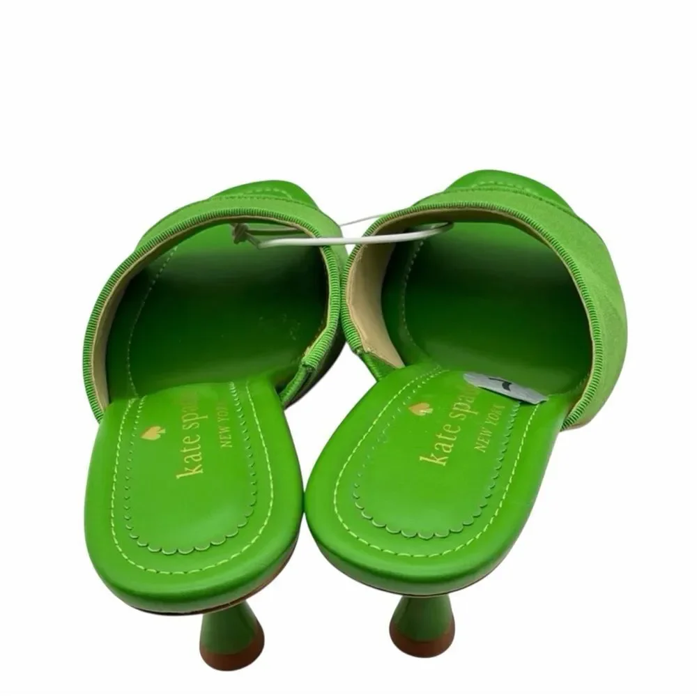 Kate Spade Marigold Elegant Green Heels Mules Size 7B NWOT